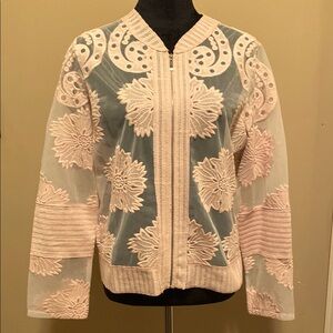 Sheer Floral Embroidered Jacket